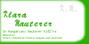 klara mauterer business card